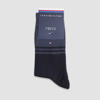 جوراب کلاسیک مردانه طرح دو خط Tommy‎ - مشکی