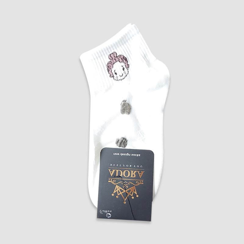 جوراب مچی زنانه طرح دختر‎ - طرح3