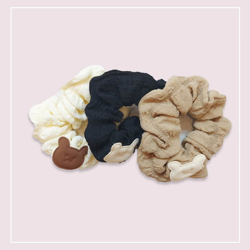 کش موی پارچه ای چروک طرح تدی‎
