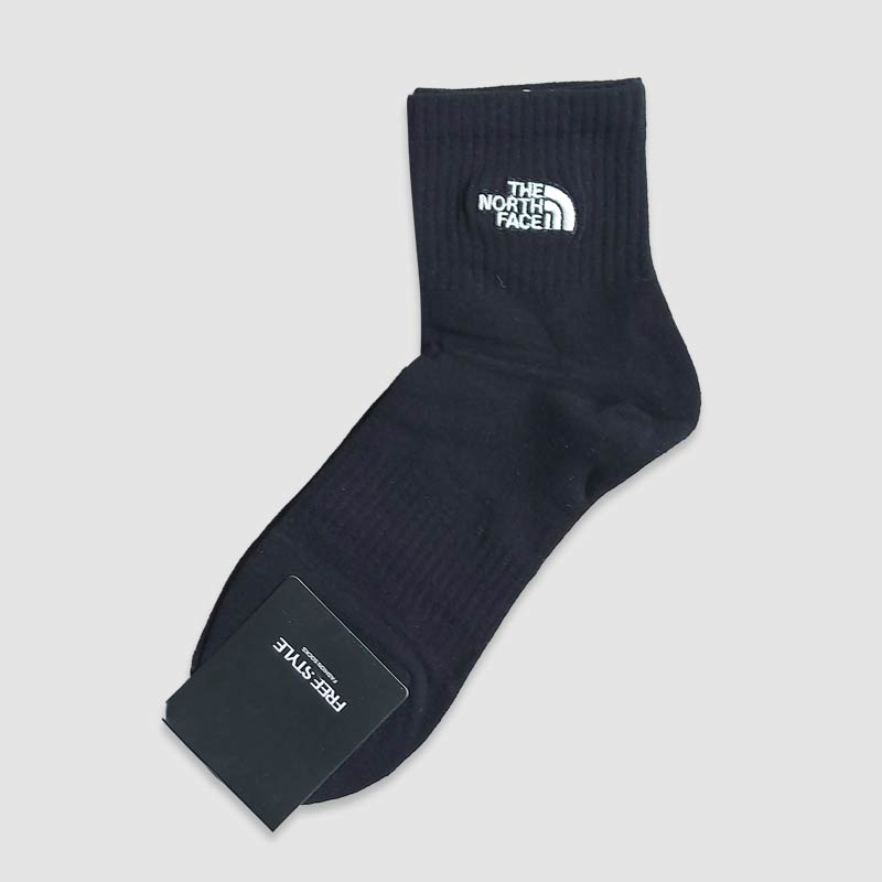 جوراب نیم ساق مردانه گلدوزی شده North face‎ - مشکی