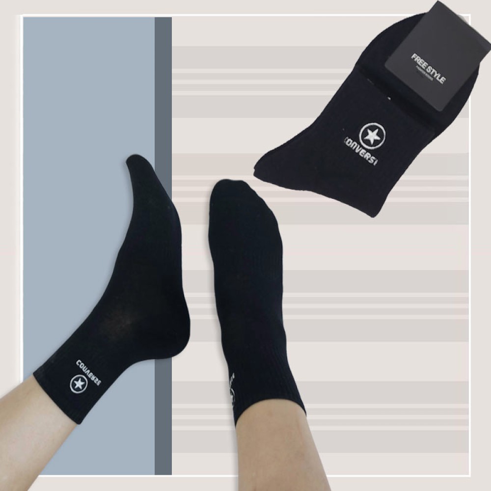 جوراب نیم ساق مردانه طرح گلدوزی شده Convers‎