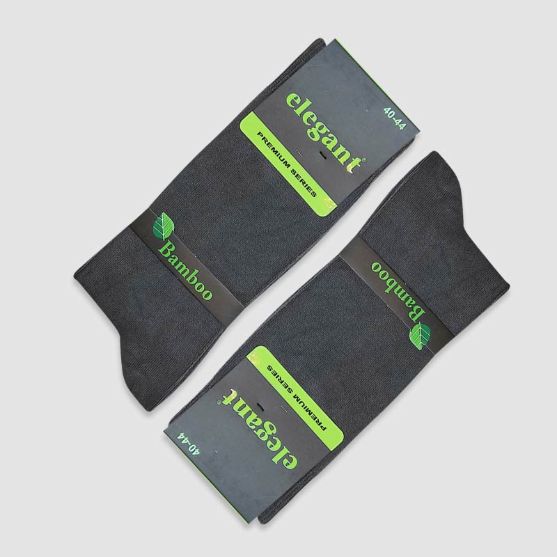جوراب کلاسیک مردانه گیاهی بامبو عطری Elegant - طوسی تیره