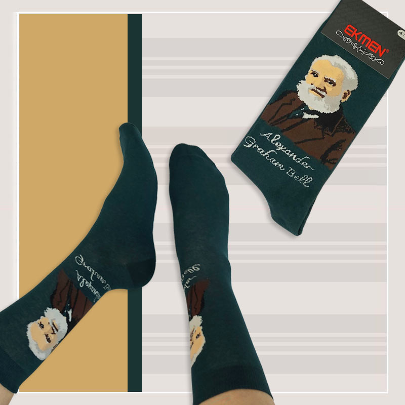 جوراب مردانه ساقدار طرح شخصیت های جهانی Ekmen‎ - در 6 طرح