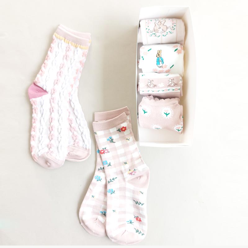 پک 6 عددی جوراب ساقدار زنانه متنوع خرگوشی‎