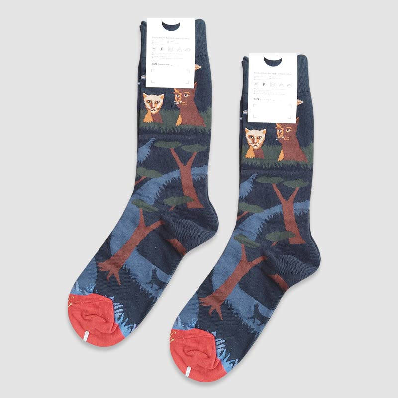 کالکشن جوراب ساقدار زنانه طرحدار هنری نقاشی چهره و طبیعت‎ - طرح10