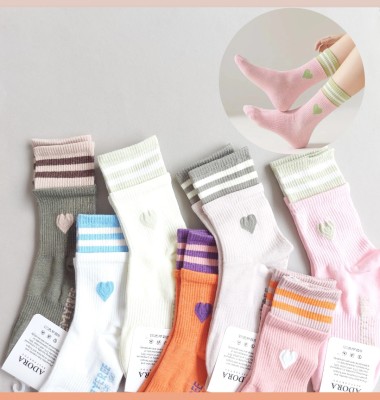 جوراب ساقدار زنانه طرح قلبی دو کش