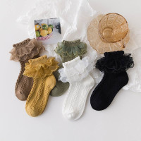 جوراب لب تور دخترانه طرح گیس