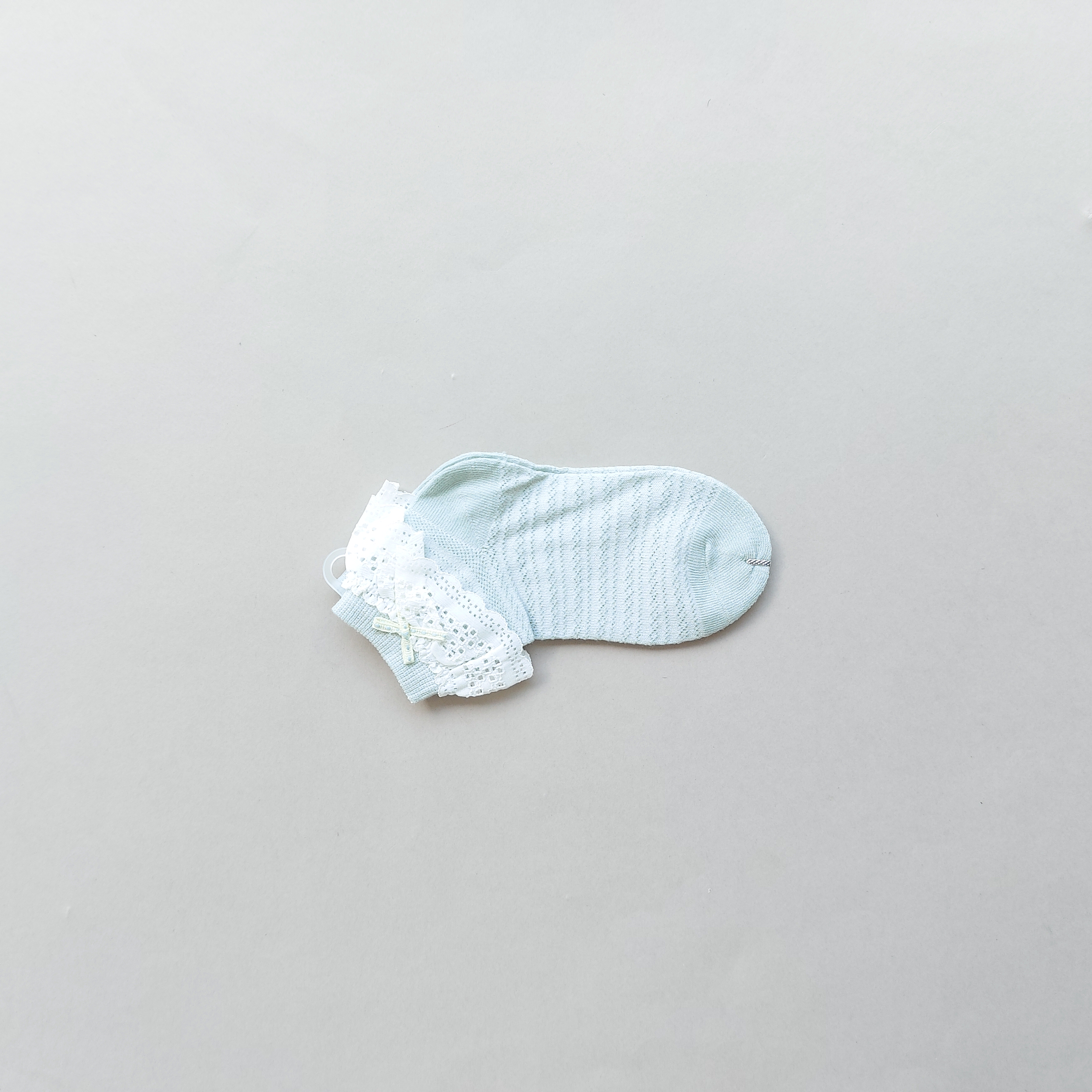 جوراب لب تور دخترانه طرح پاپیونی - سبز آدامسی