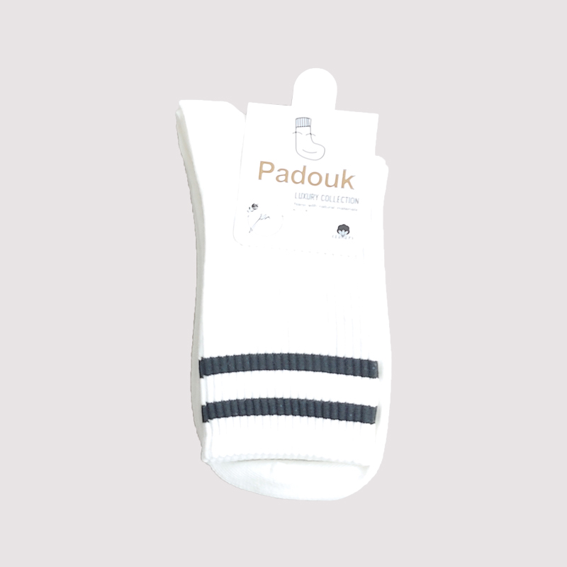 جوراب ساقدار زنانه دو خط پادوک - سفید