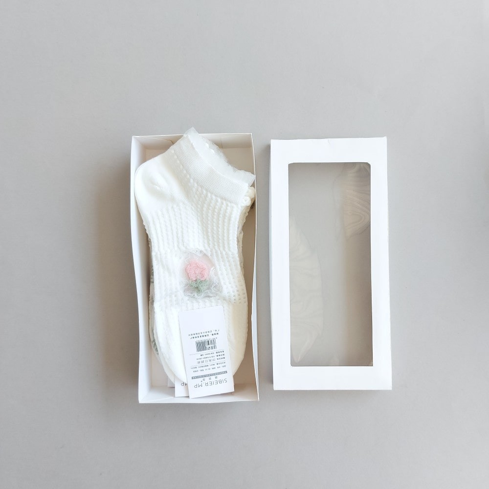 پک 5 جفتی جوراب مچی زنانه ترکیبی توری گلدار