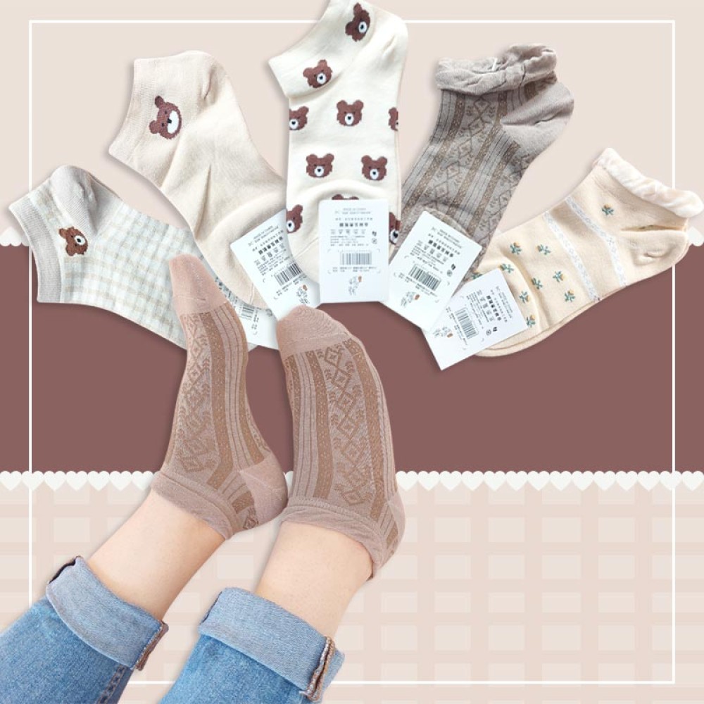 جوراب مچی زنانه خرسی متنوع طرحدار