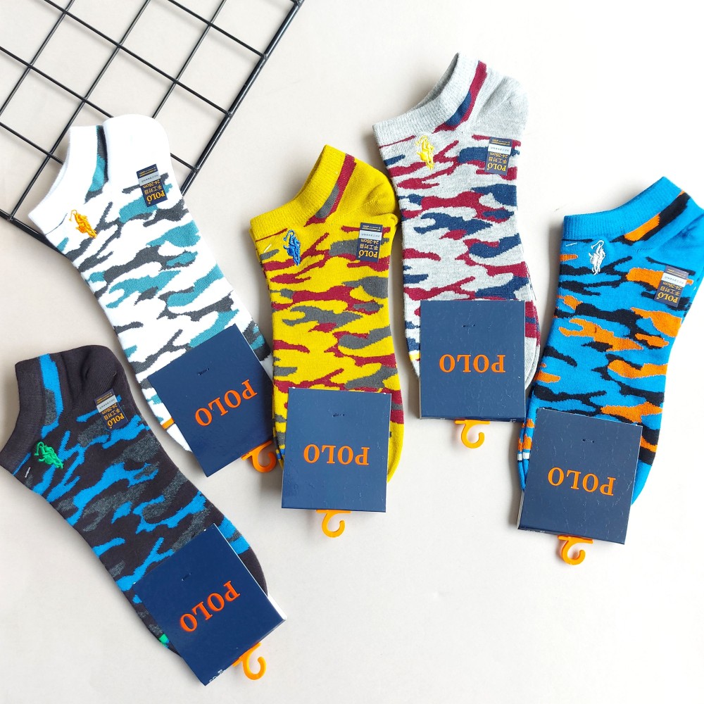 جوراب زیر قوزک مردانه گلدوزی شده چریکی polo