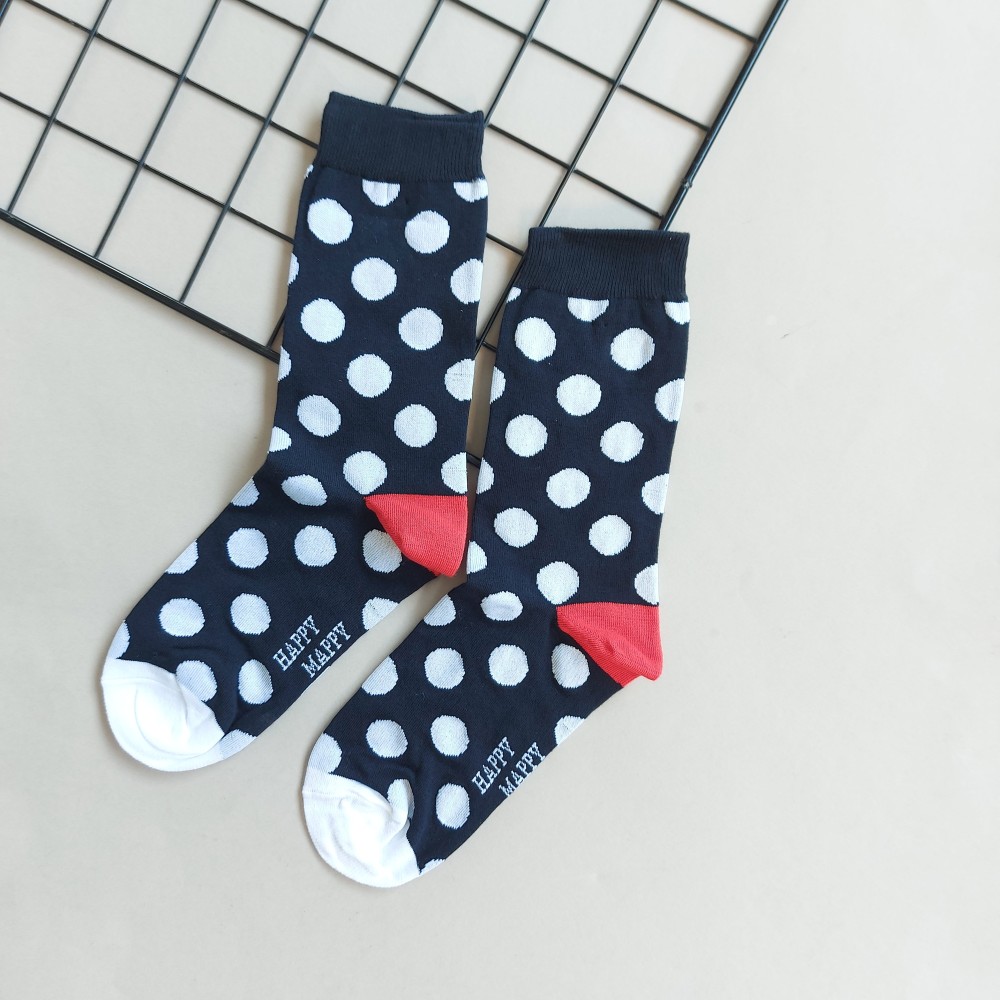 جوراب ساقدار زنانه خالدار سورمه ای هپی مپی