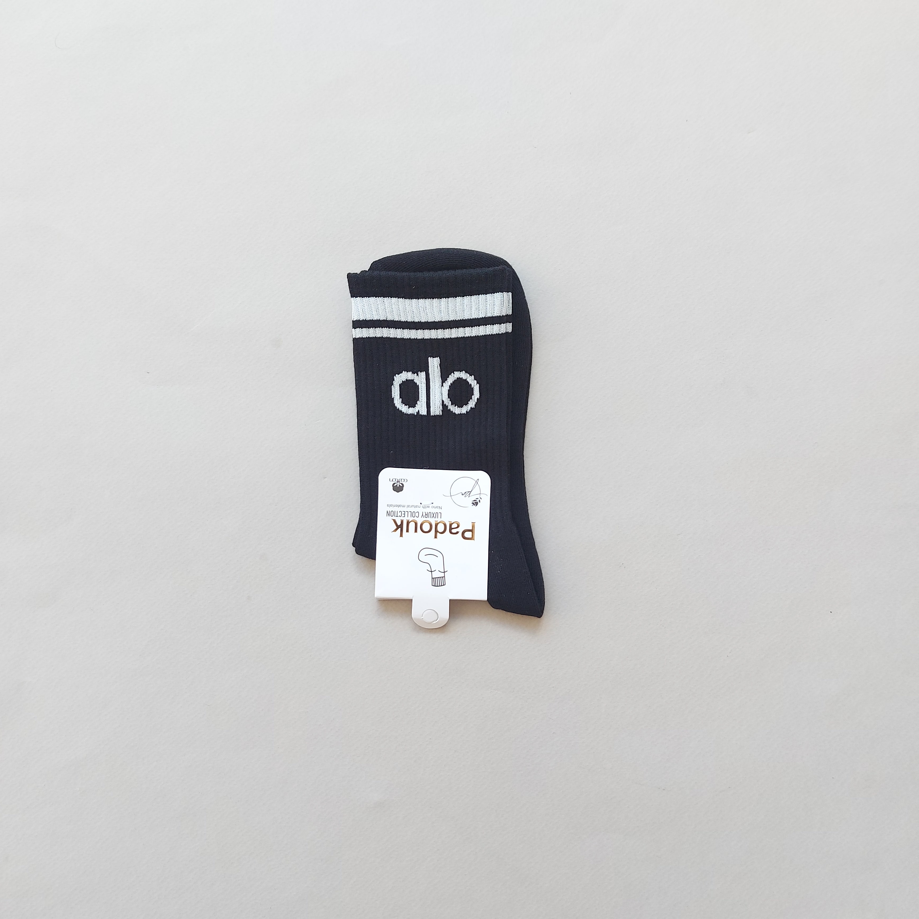 جوراب ساقدار زنانه طرح alo پادوک - مشکی