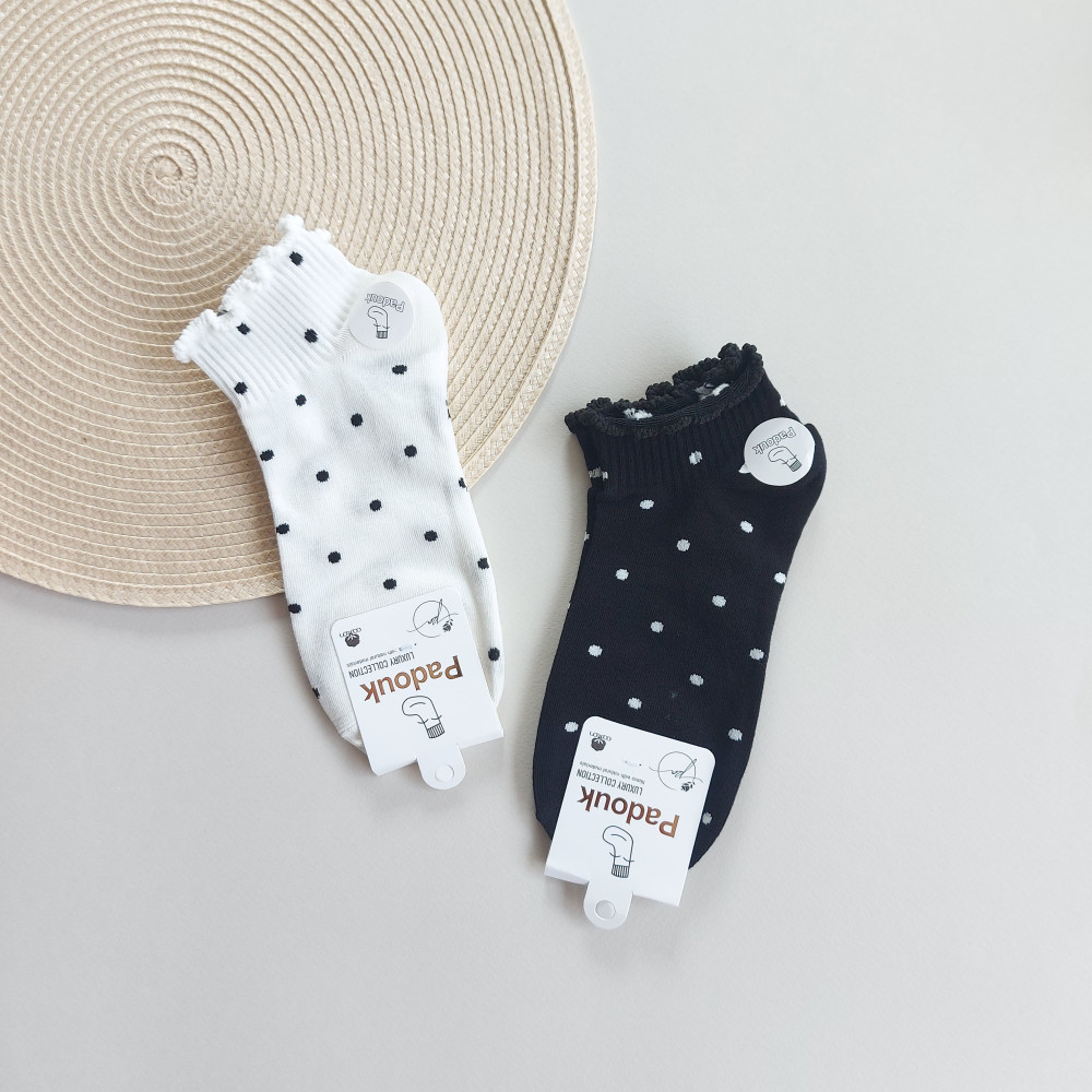 جوراب مچی زنانه خالدار لبه دالبری پادوک