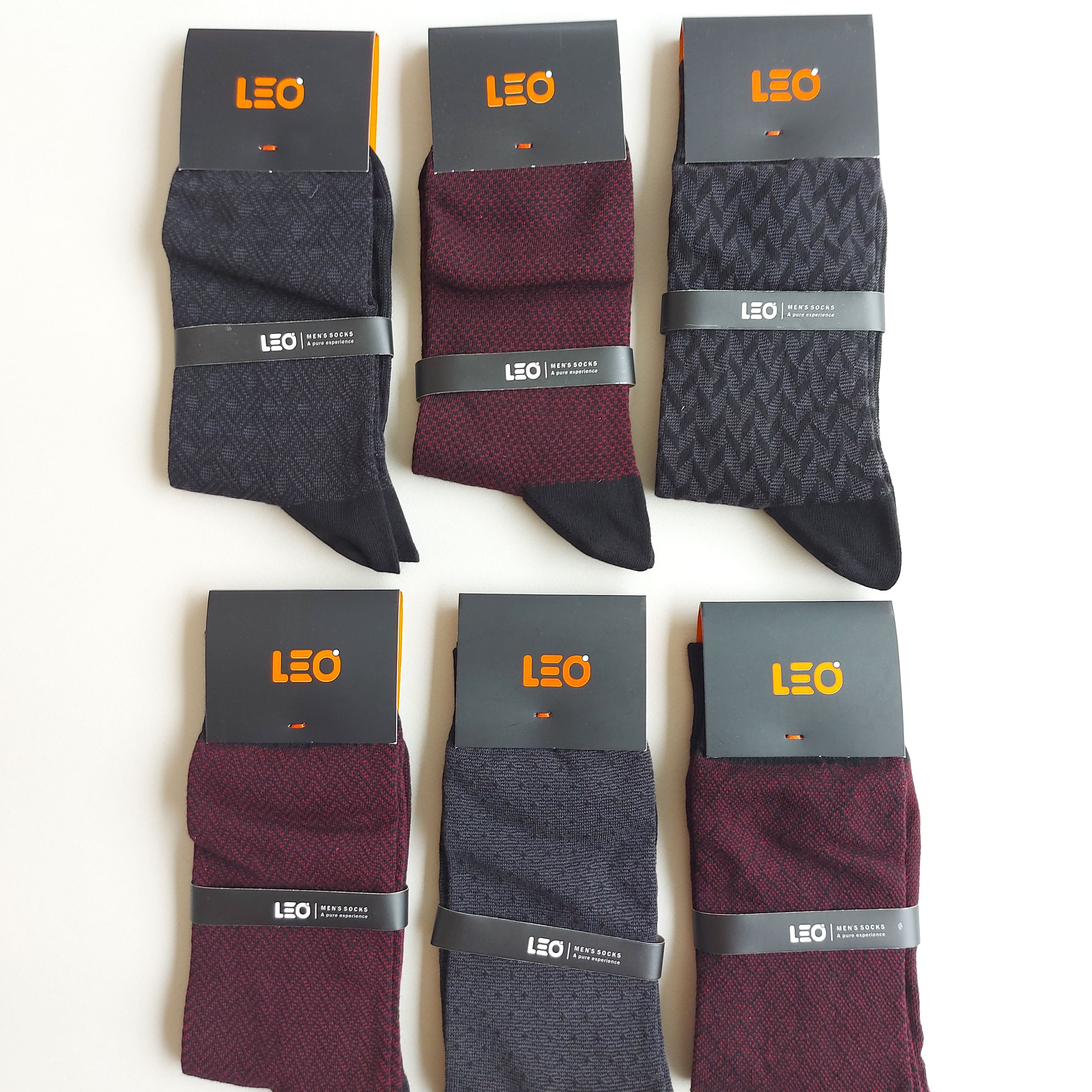 پک جوراب 6 جفتی مردانه ترکیبی زرشکی مشکی کد 122