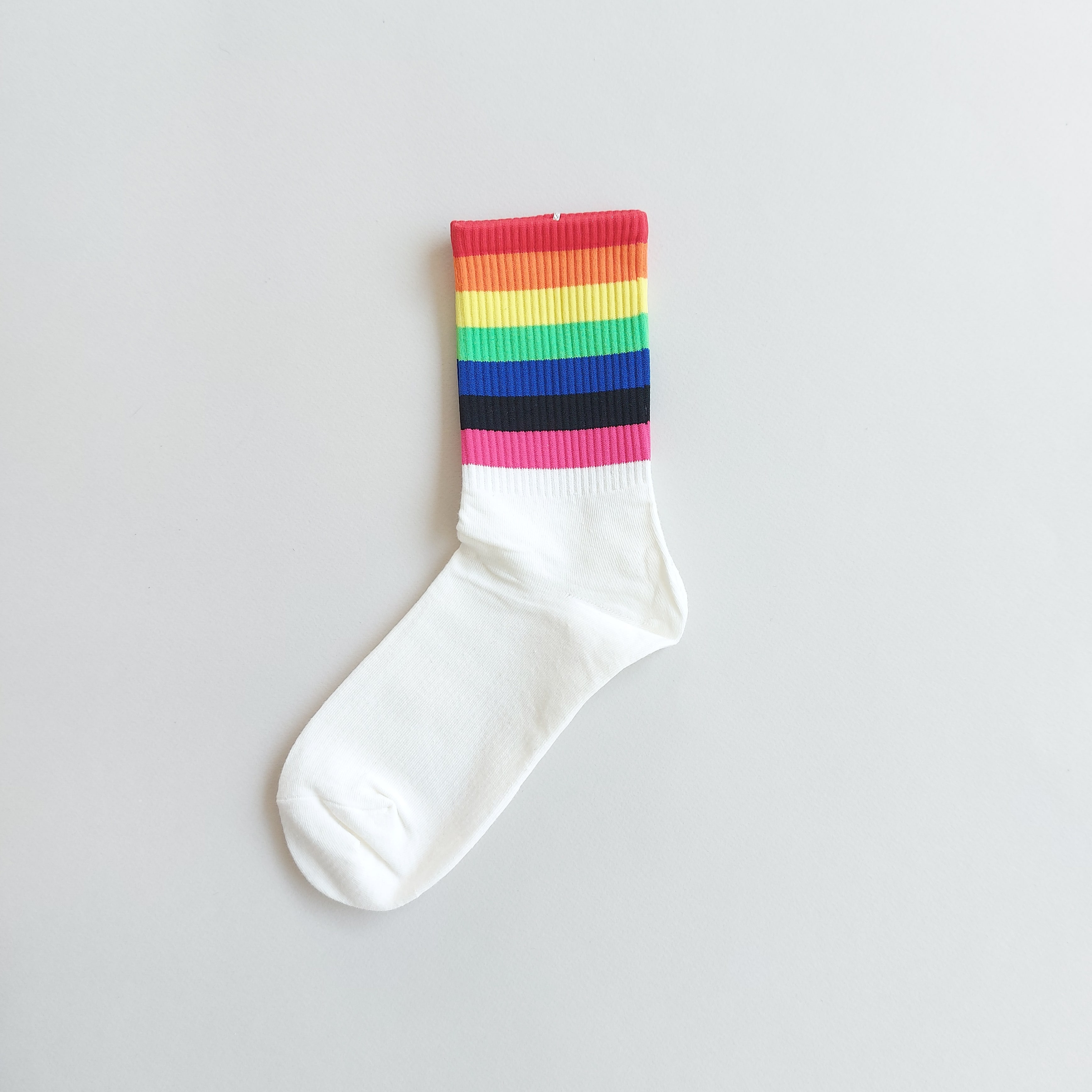 جوراب ساقدار زنانه راه راه رنگی وارداتی - طرح 2