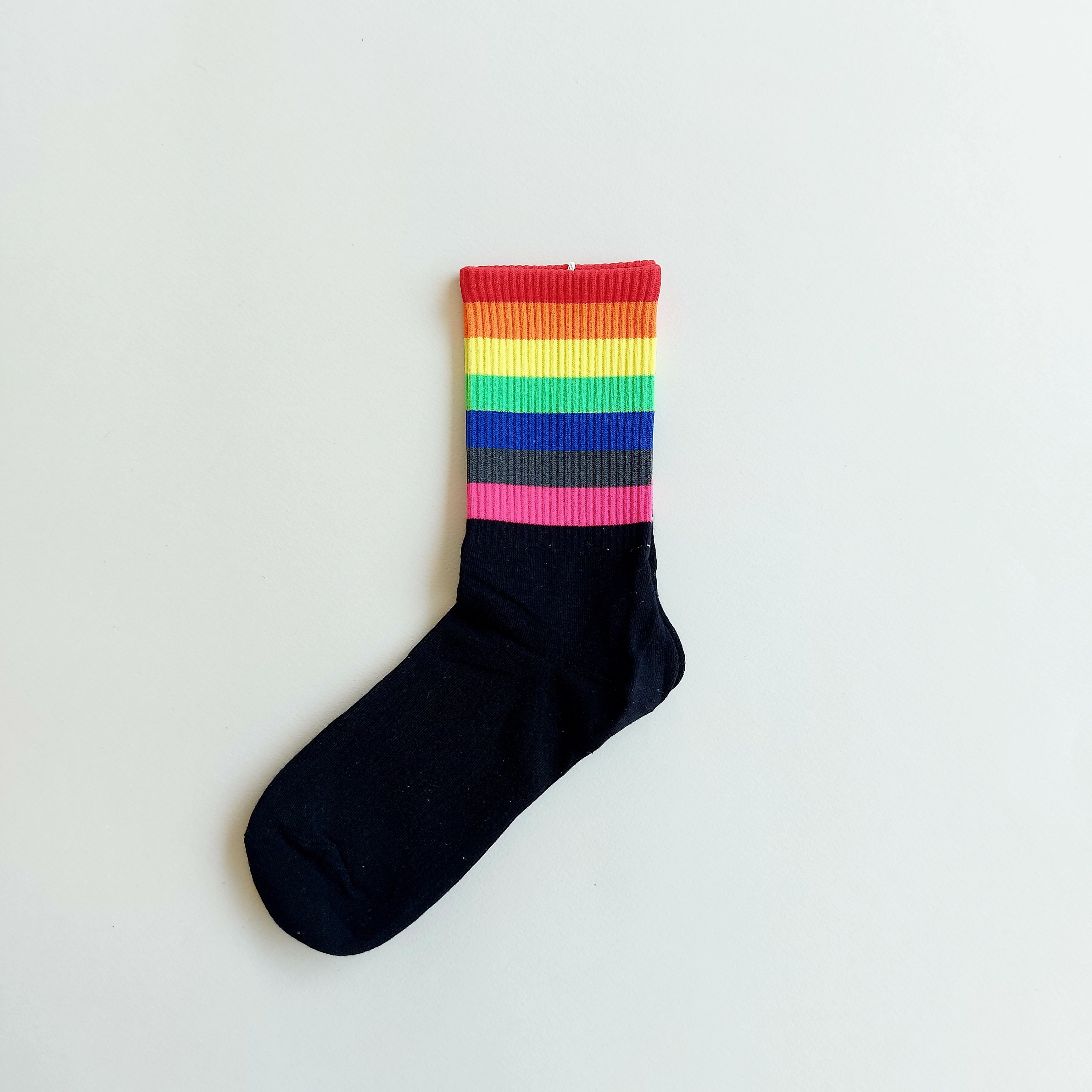 جوراب ساقدار زنانه راه راه رنگی وارداتی - طرح 1