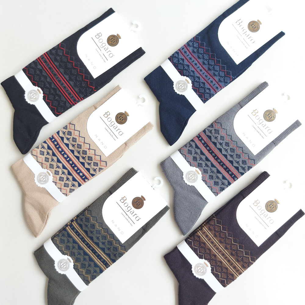 جوراب کلاسیک مردانه طرح نقوش گلیم بوگارو