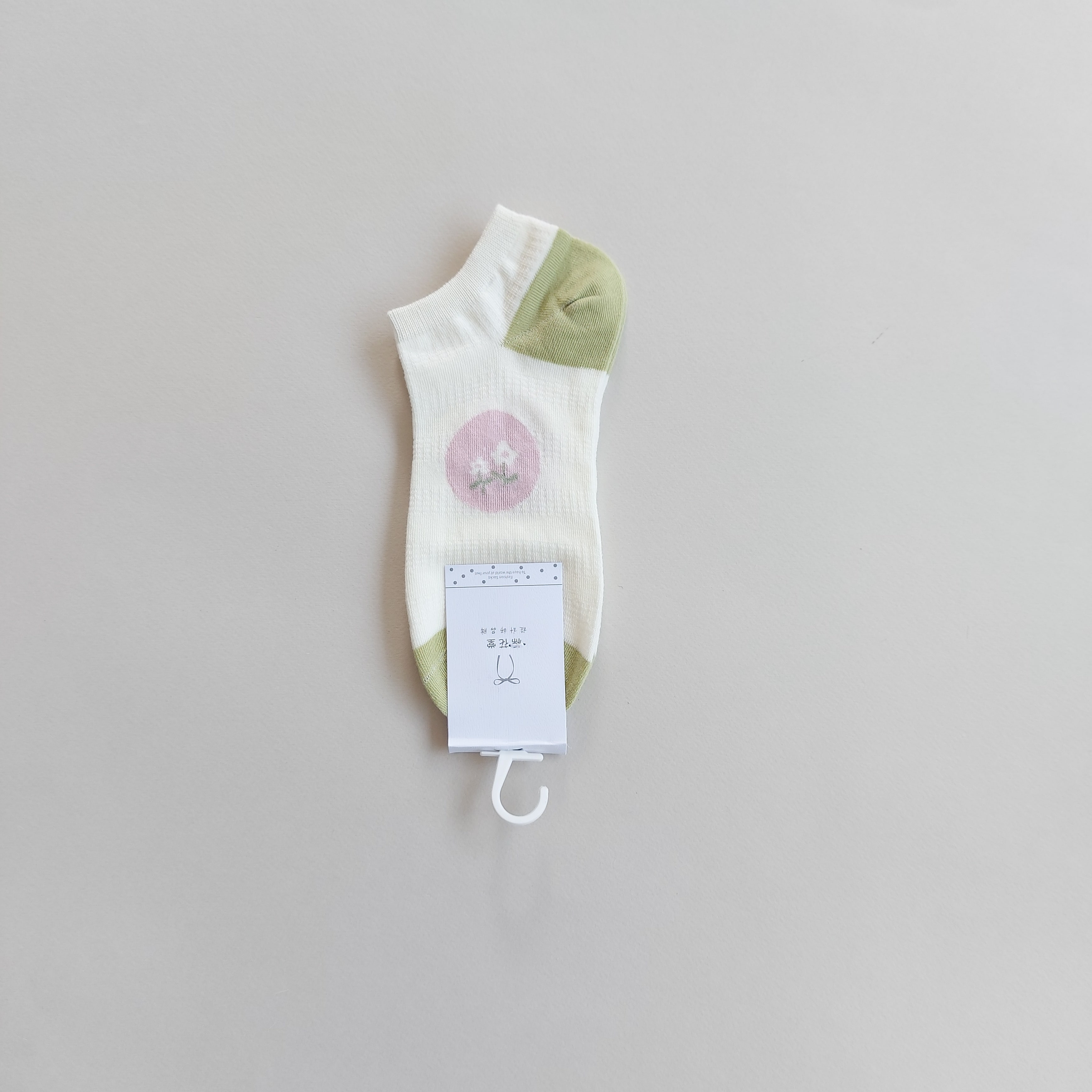 جوراب مچی زنانه طرح لاله کرم سوسنی