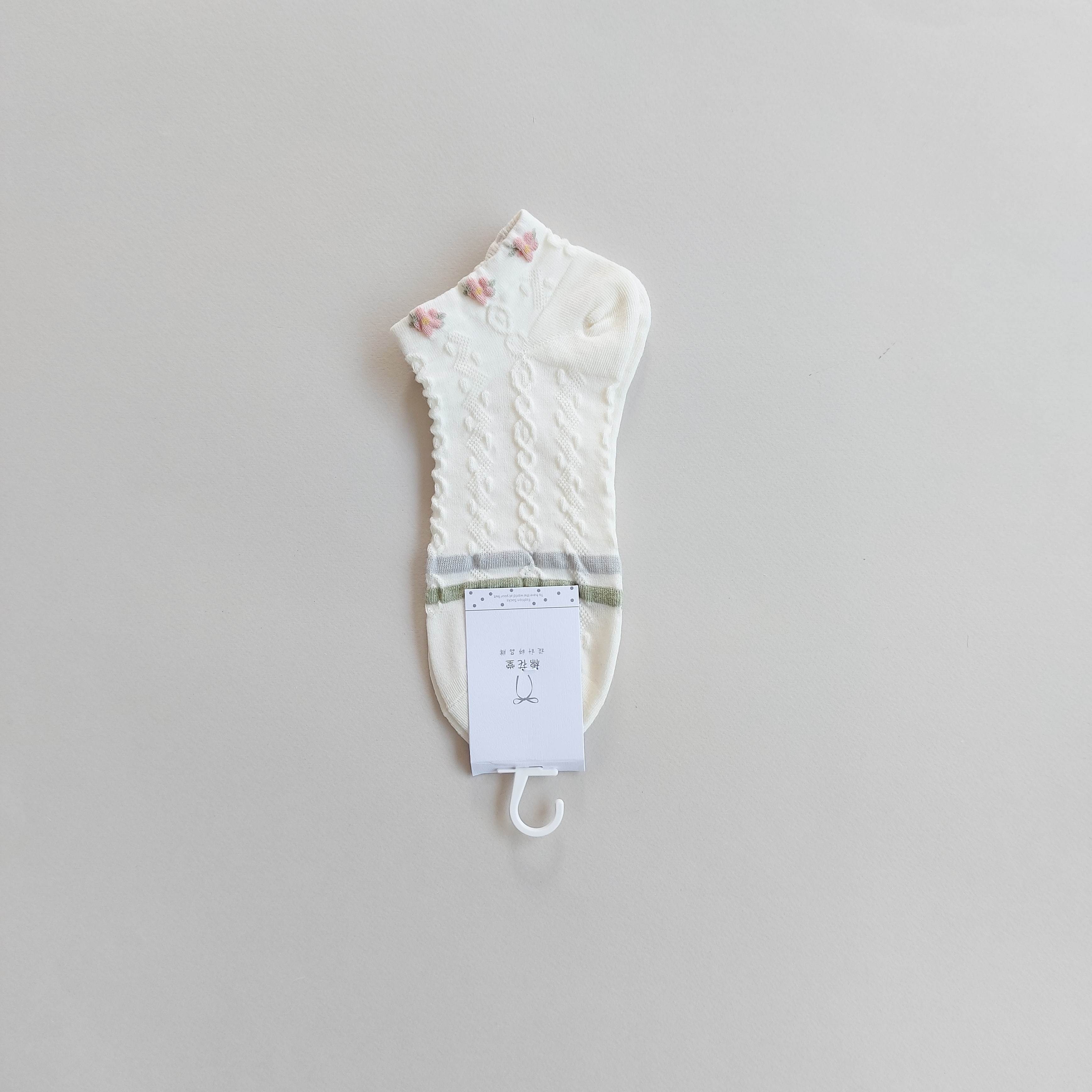 جوراب مچی زنانه طرح لاله کرم سوسنی