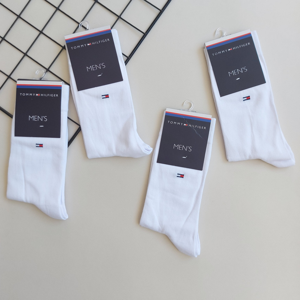جوراب کلاسیک مردانه سفید طرح Tommy