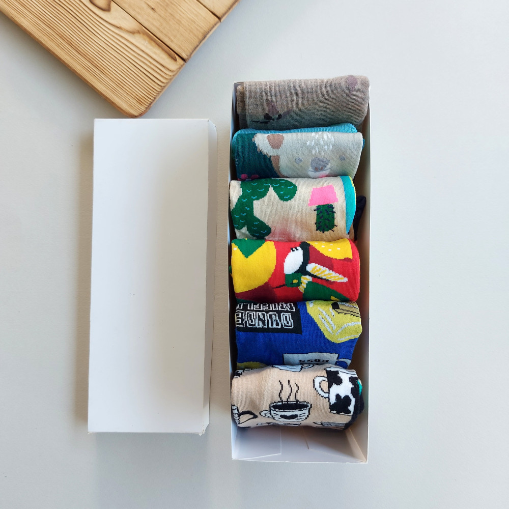 پک جوراب 6 جفتی زنانه طرح هنری نقاشی کالکشن 01