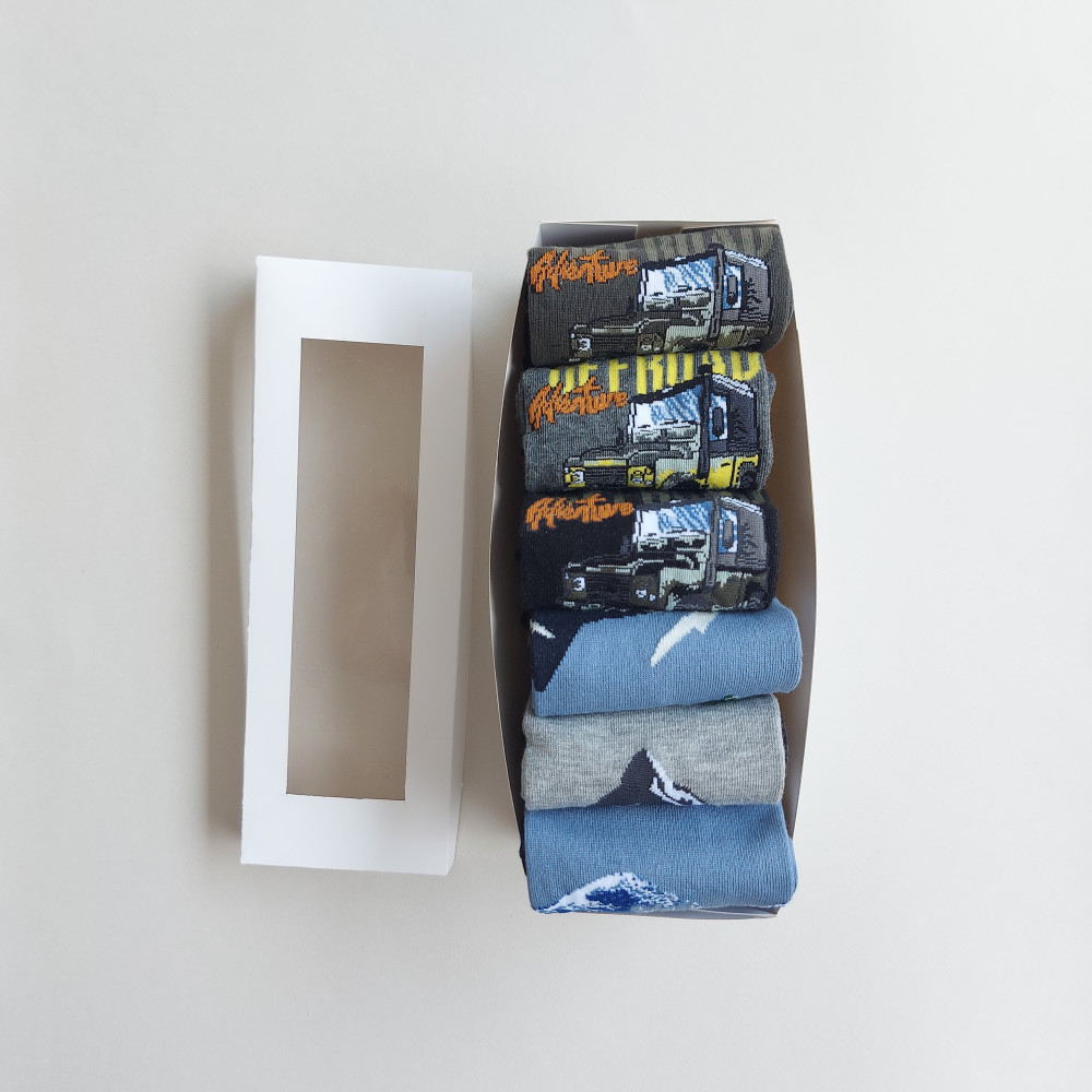 پک 6 جفتی جوراب کلاسیک مردانه طرحدار متنوع بوگارو