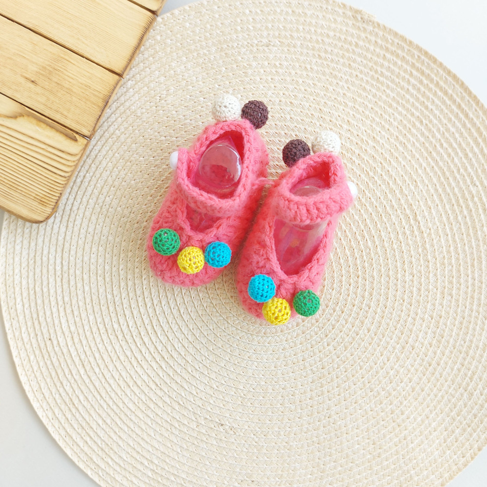 پاپوش بافت نوزادی دخترانه وارداتی