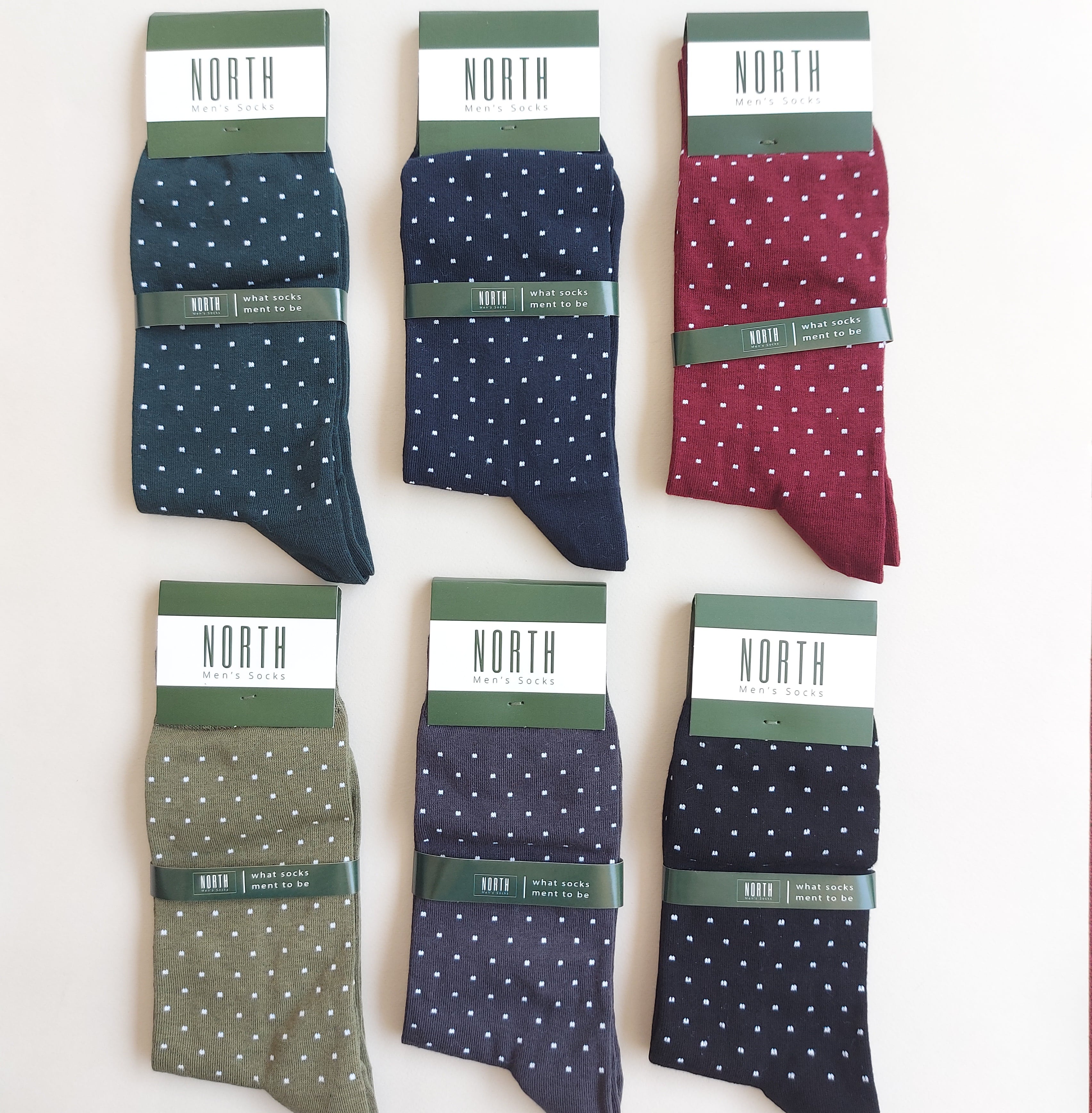 پک جوراب 6 جفتی مردانه طرح خالخالی کد 311