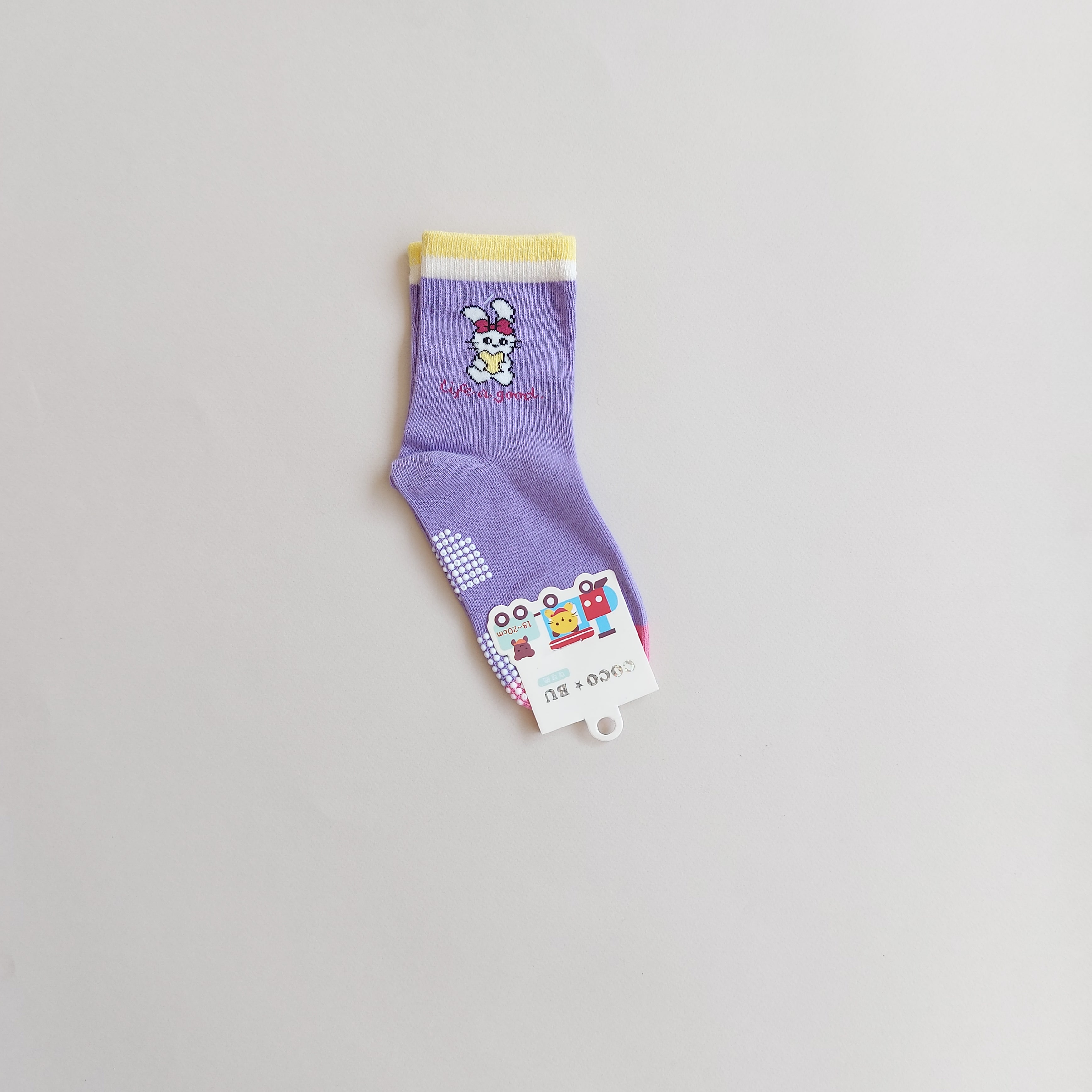 جوراب نیم ساق دخترانه کف استپ با طرح خرگوش و قلب