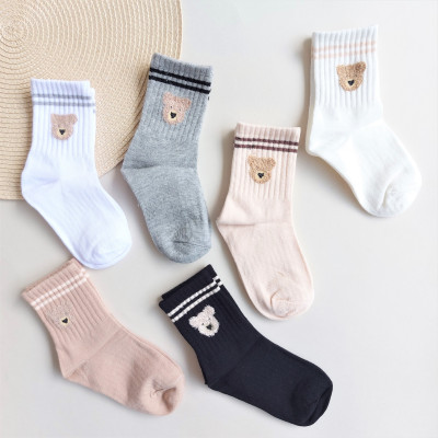 جوراب ساقدار پسرانه طرح تدی سفید برفی