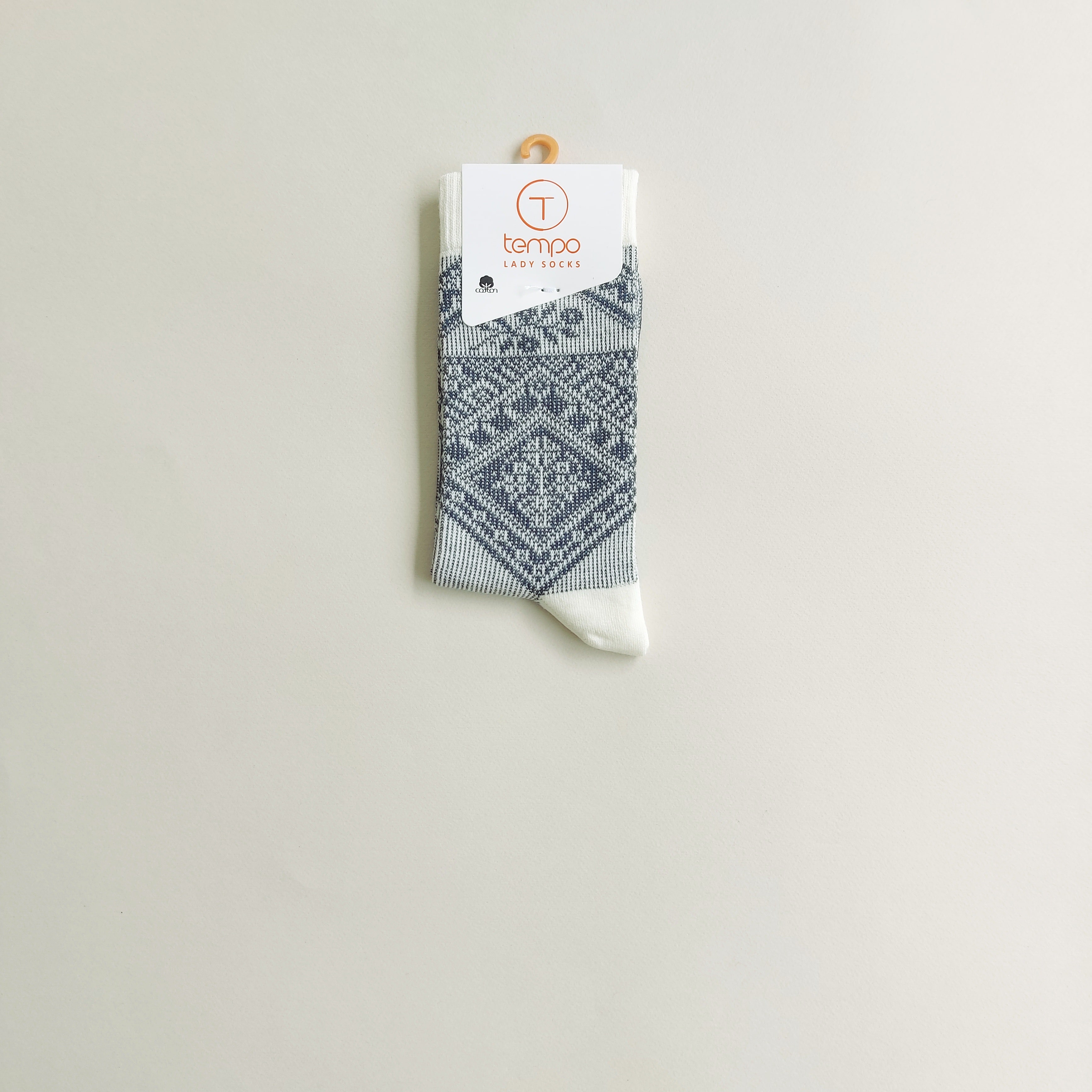 جوراب ساقدار زنانه طرح الماس  تمپو