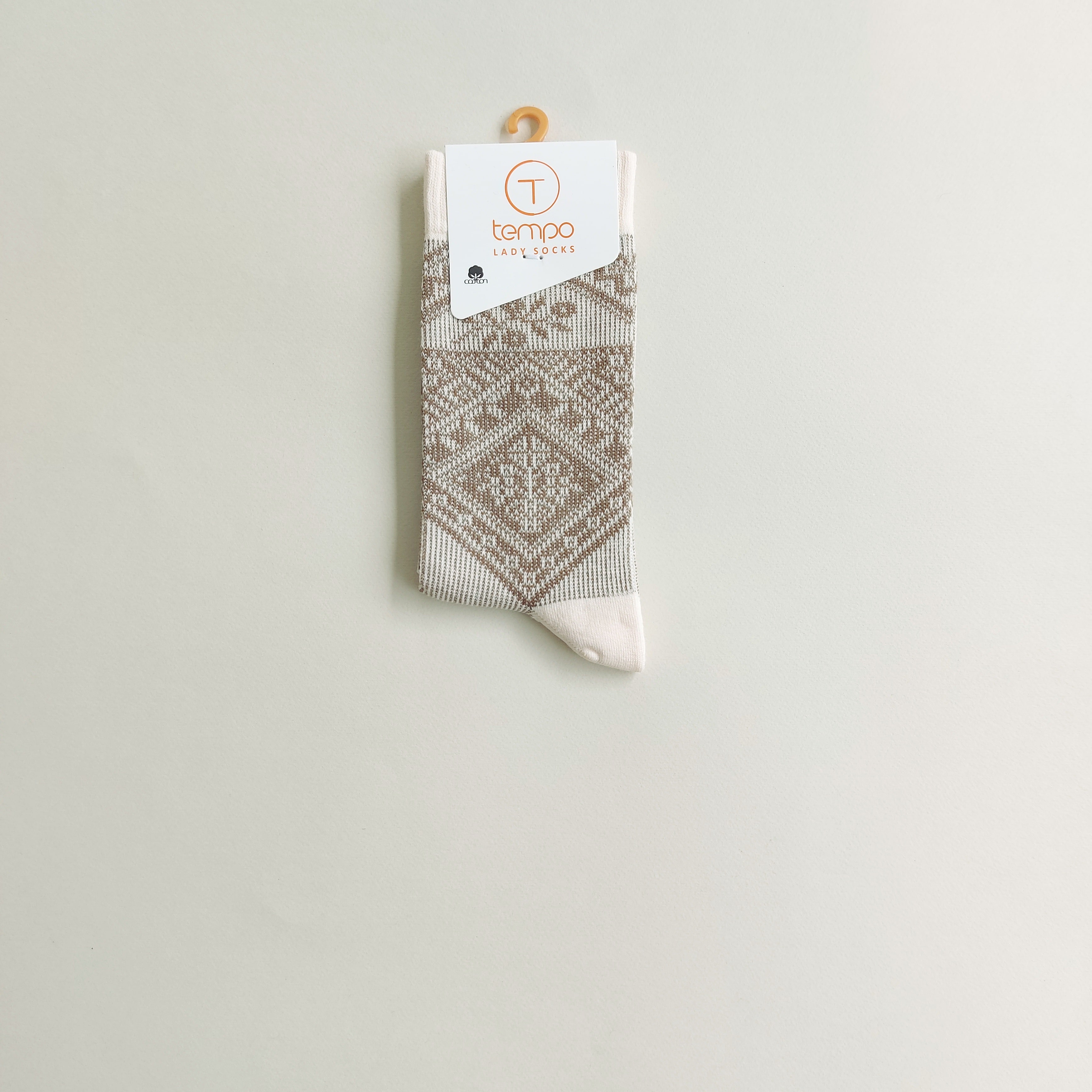 جوراب ساقدار زنانه طرح الماس  تمپو