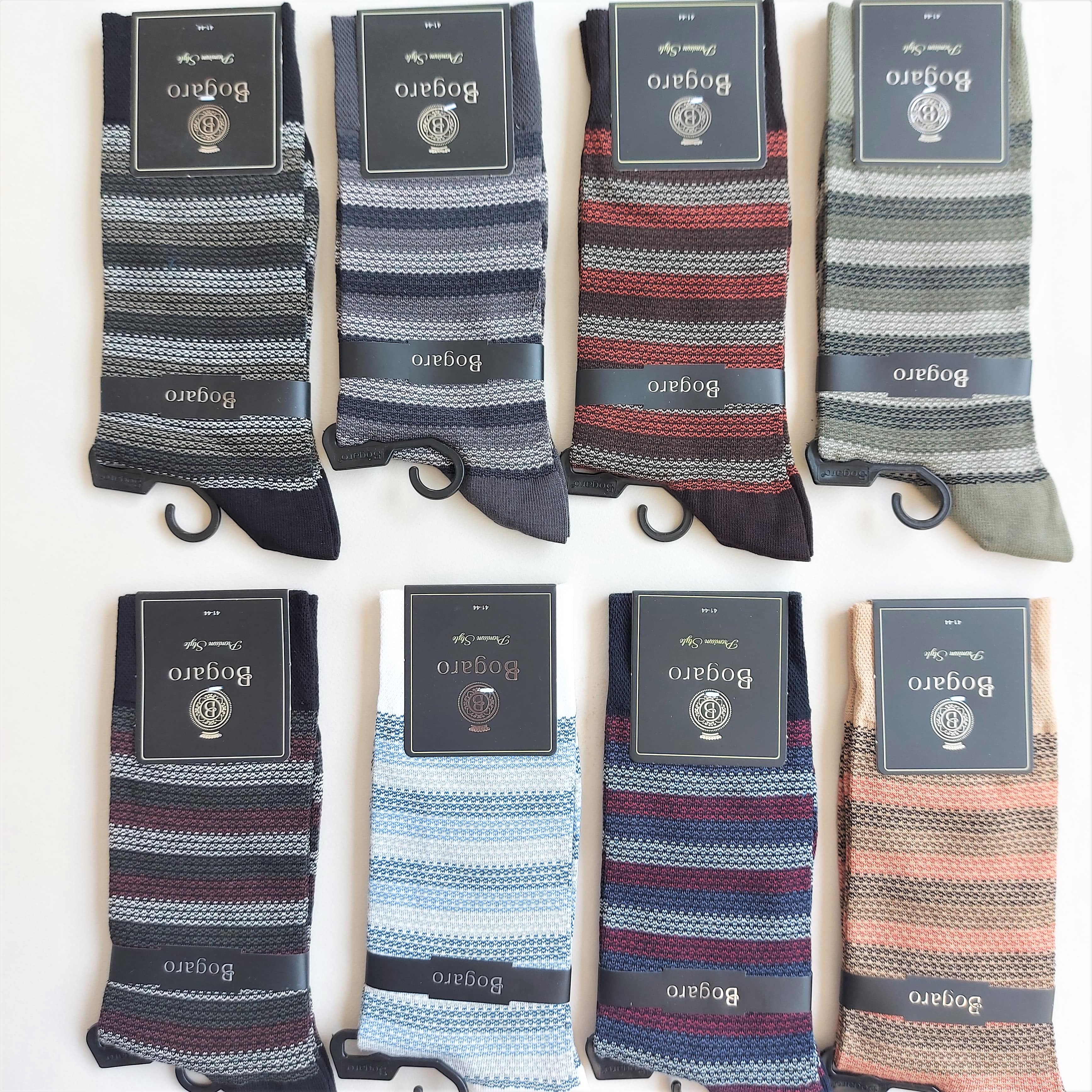 جوراب کلاسیک مردانه بوگارو طرح راه راه تکسچره