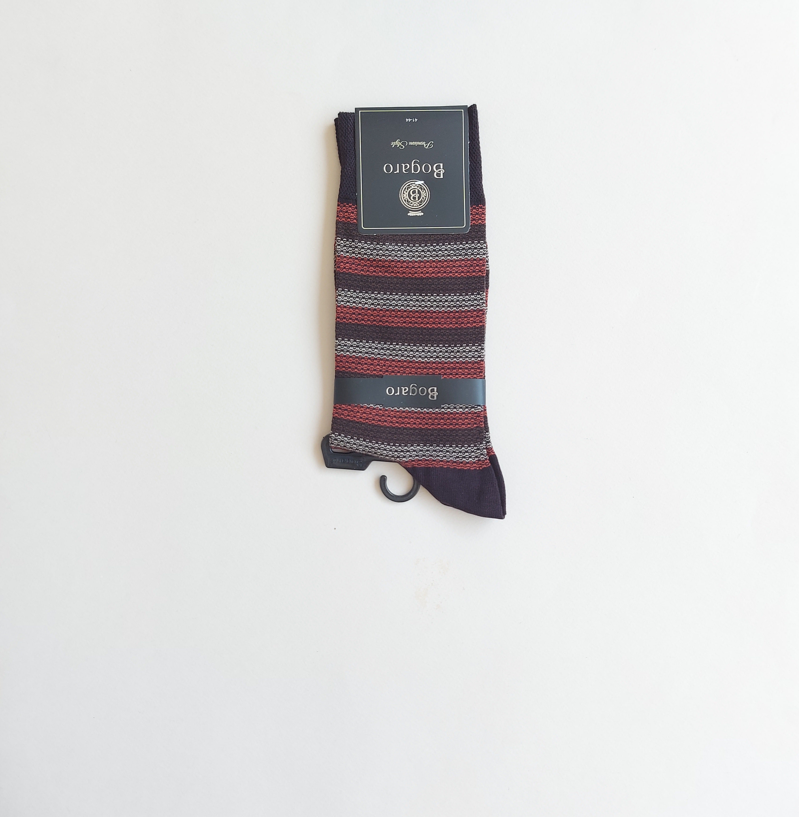 جوراب کلاسیک مردانه بوگارو طرح راه راه تکسچره