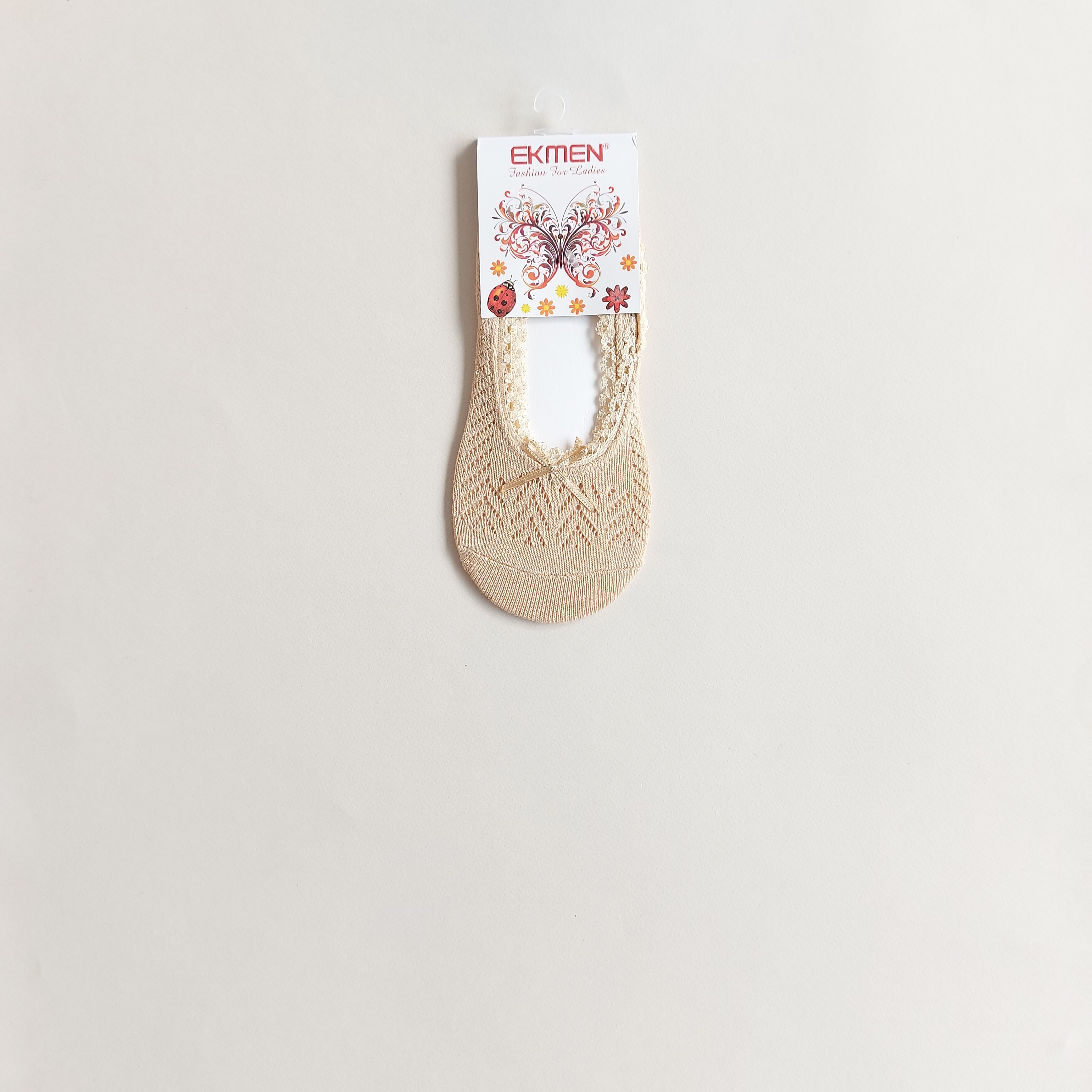 جوراب کالج زنانه تور بافت طرح زیگزاگ Ekmen