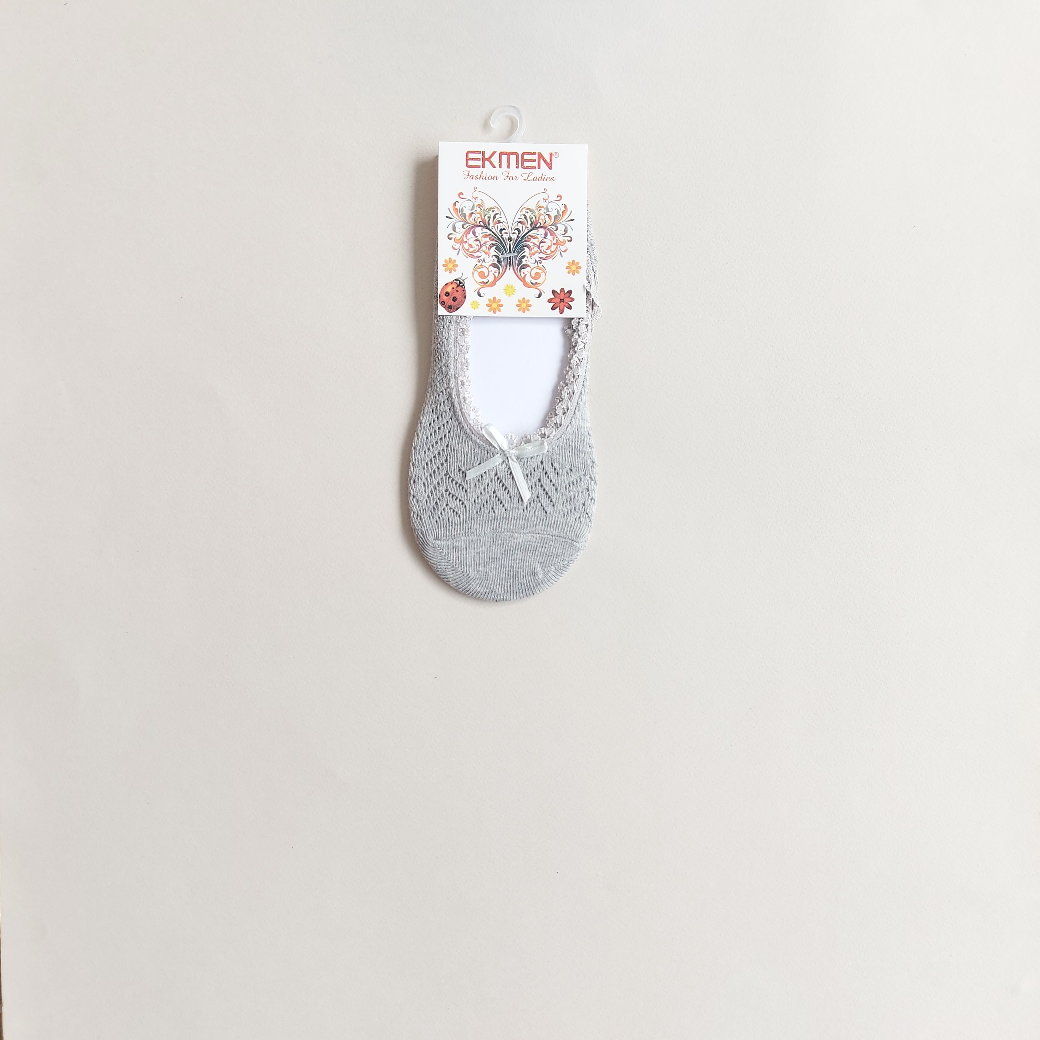 جوراب کالج زنانه تور بافت طرح زیگزاگ Ekmen