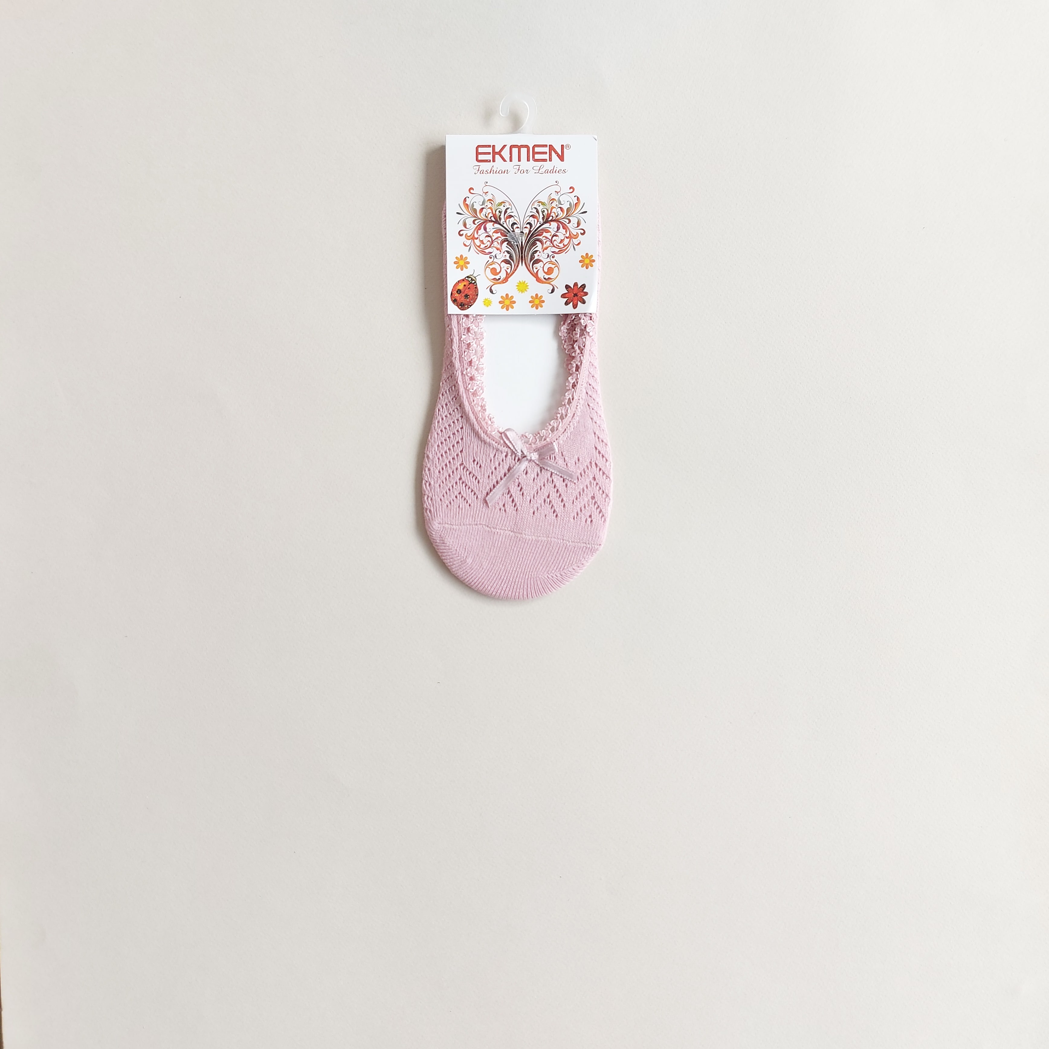 جوراب کالج زنانه تور بافت طرح زیگزاگ Ekmen