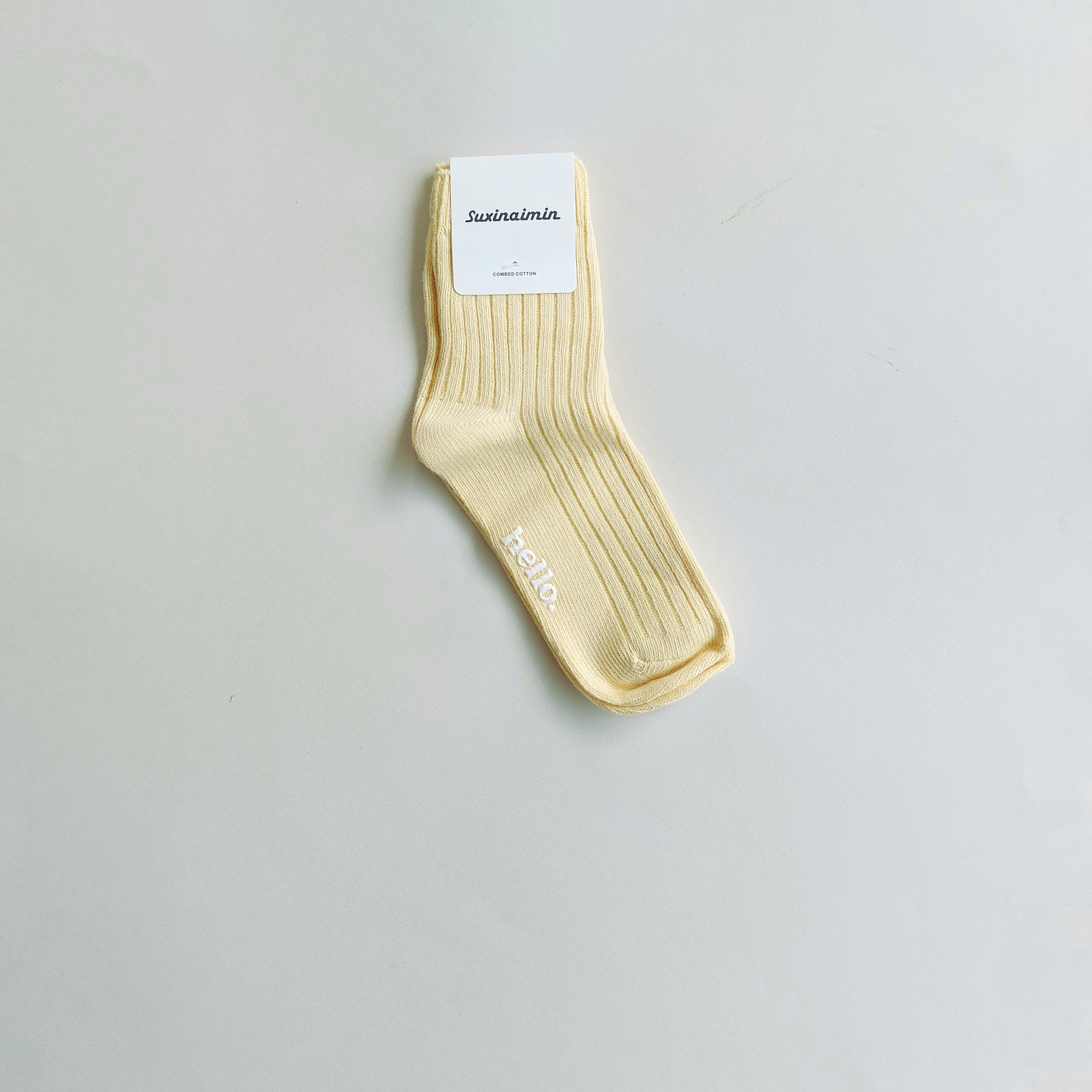 جوراب نیم ساق زنانه رنگ پاستیلی کف استپhello