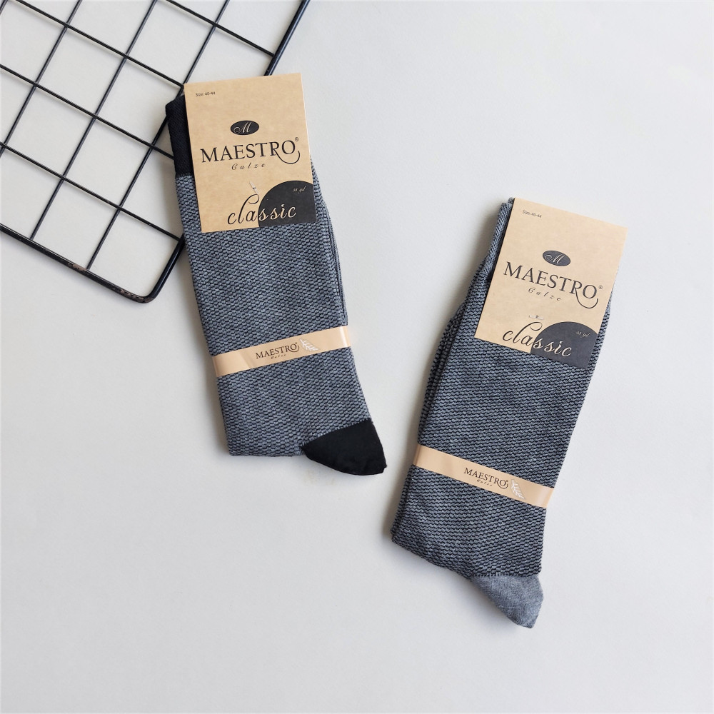 جوراب کلاسیک مردانه طرح ریز شطرنجی maestro