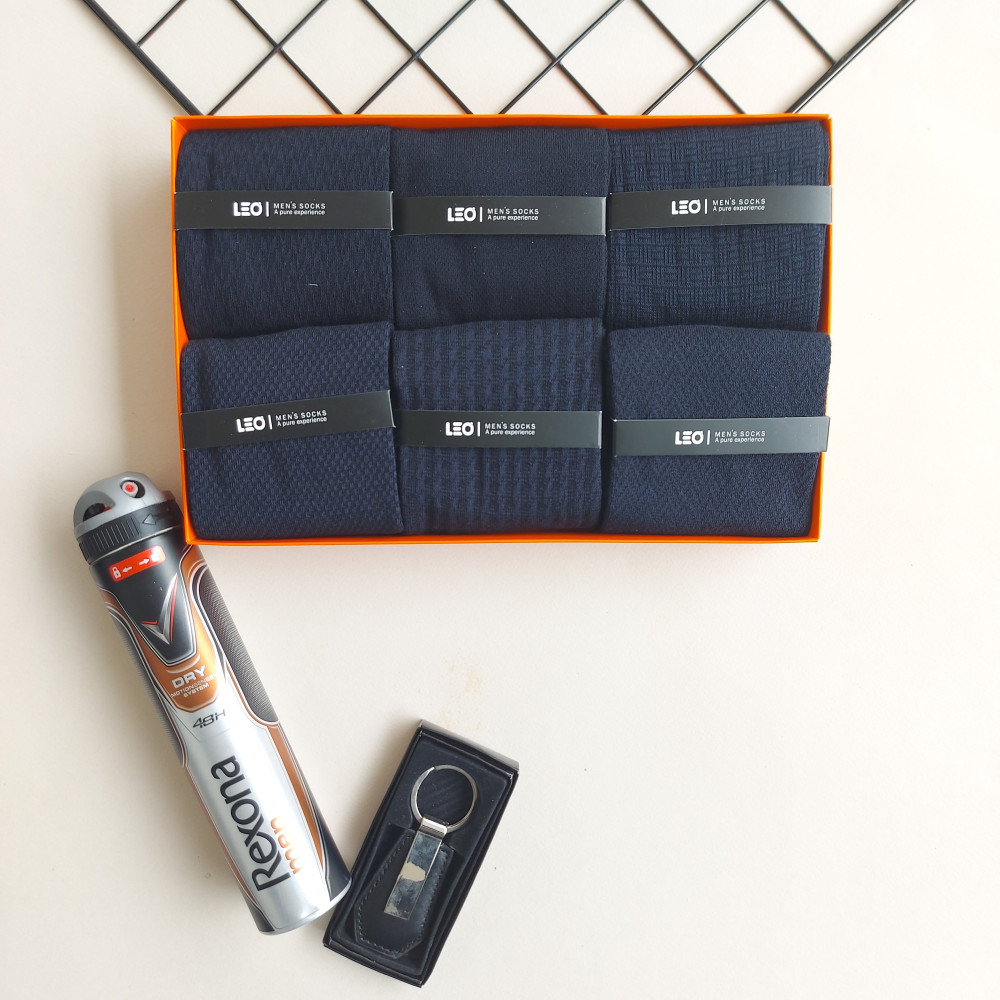 پک جوراب 6 جفتی مردانه طرح سورمه ای کد 134