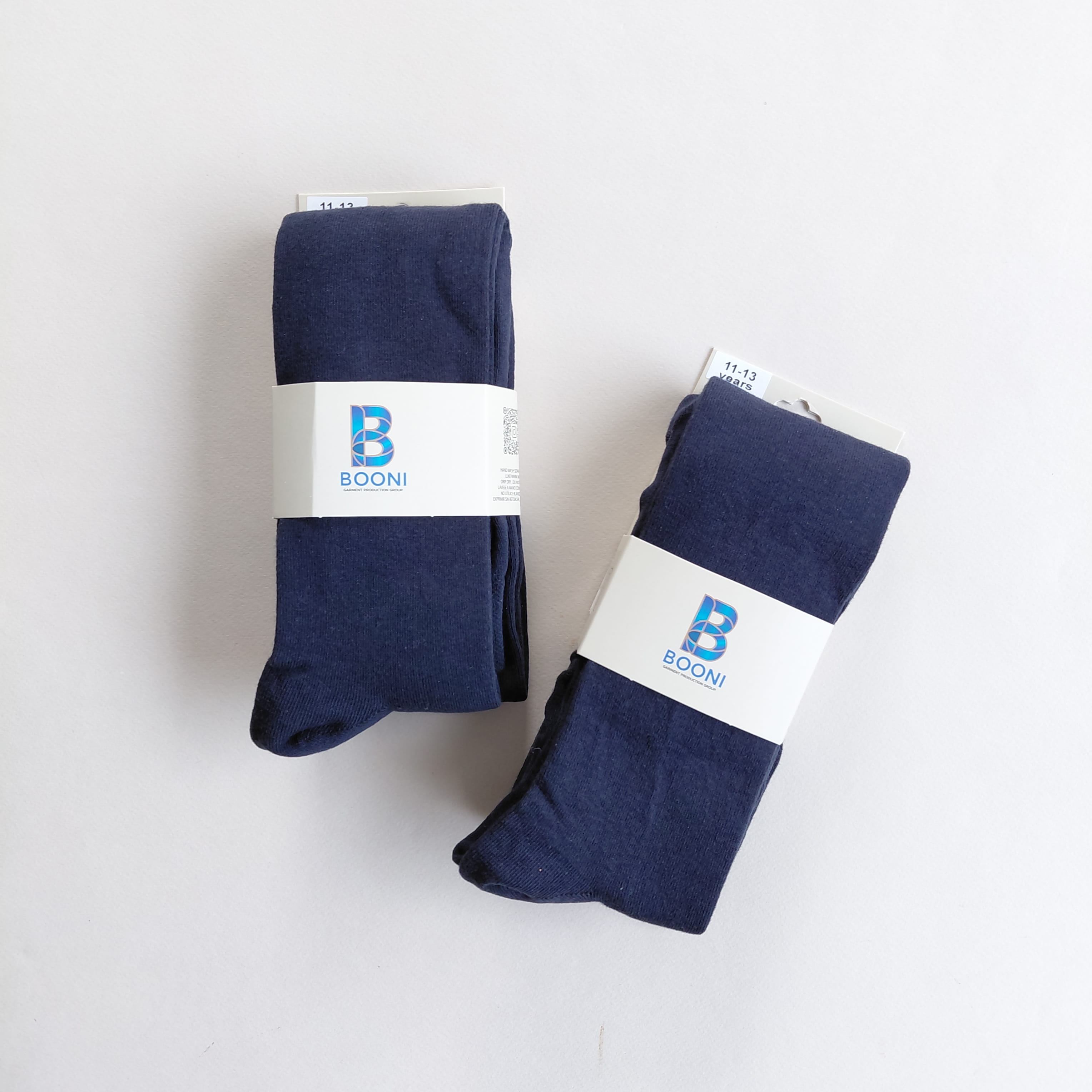 جوراب شلواری دخترانه نخ پنبه تینیجرسورمه ای booni