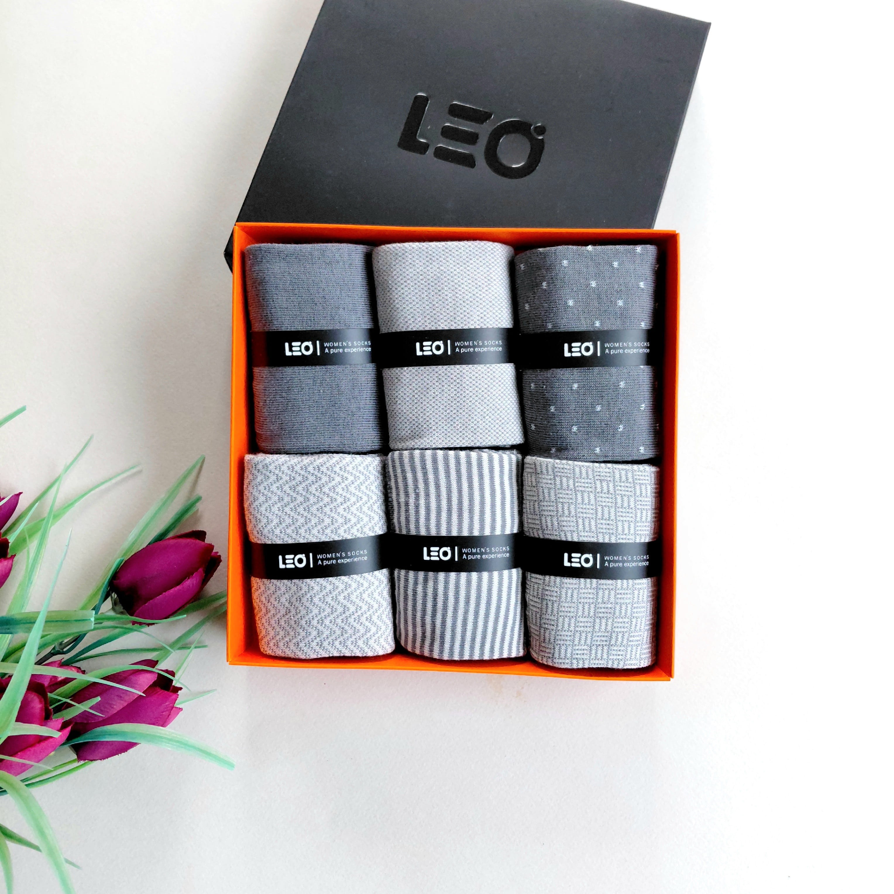 پک جوراب 6 جفتی زنانه ترکیبی طوسی تیره و روشن کد 513